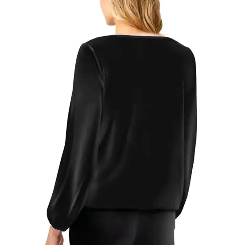 2022 V-Neck Sequin Off-Shoulder T-Shirt Women — feature 4