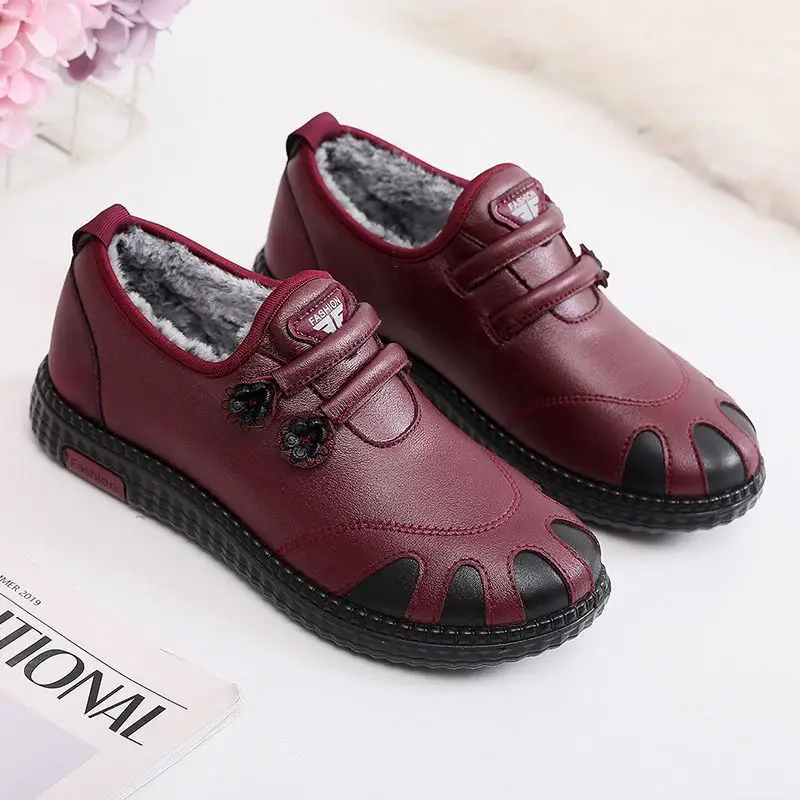 2025 Winter Black Fleece Lined Slip-On Shoes - Image 4