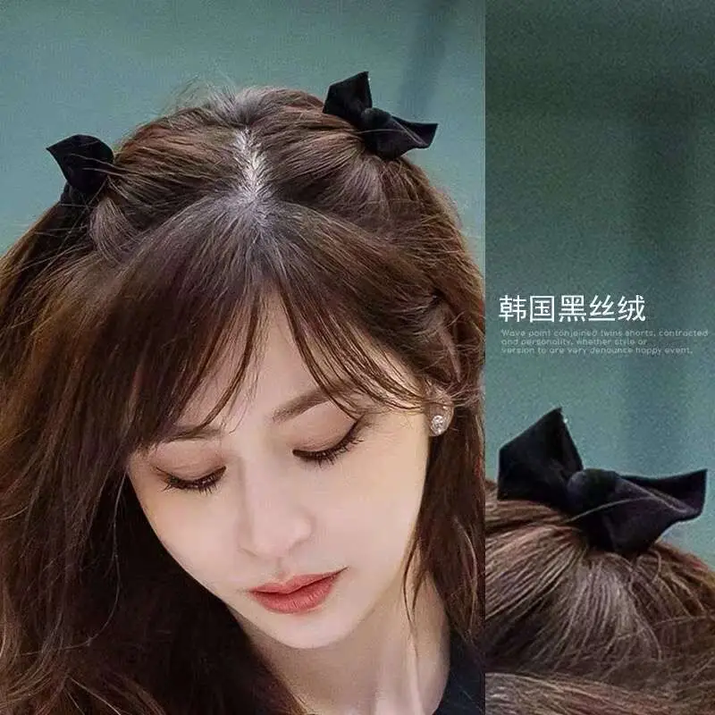 Black Velvet Bow Hair Grasp for Women - Image 7