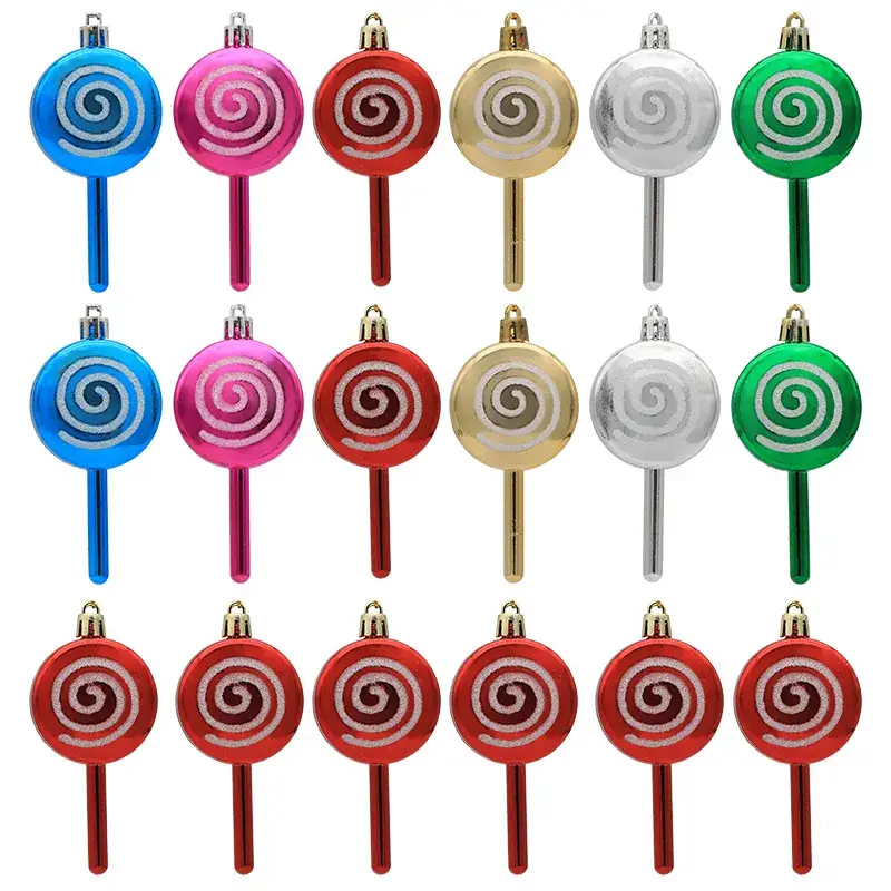 Cross-border Christmas Lollipop Candy Pendants 10cm Wave Decoration - Image 6