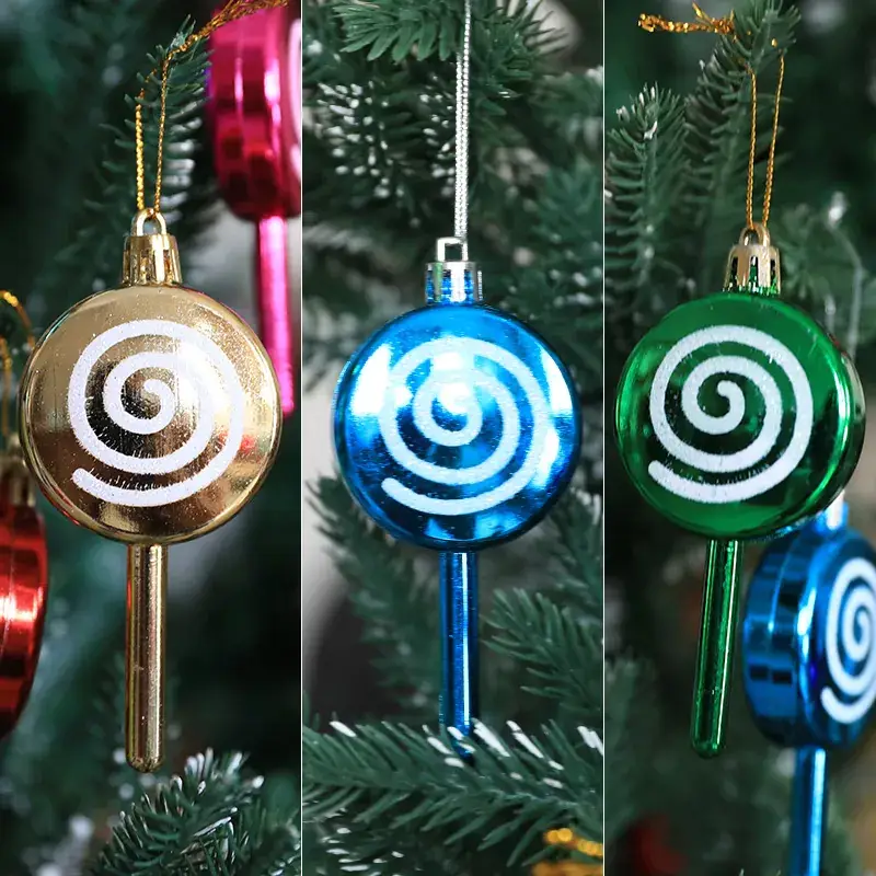 Cross-border Christmas Lollipop Candy Pendants 10cm Wave Decoration - Image 7