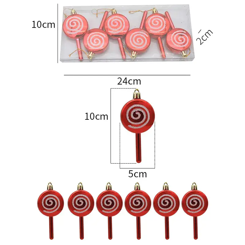Cross-border Christmas Lollipop Candy Pendants 10cm Wave Decoration - Image 2