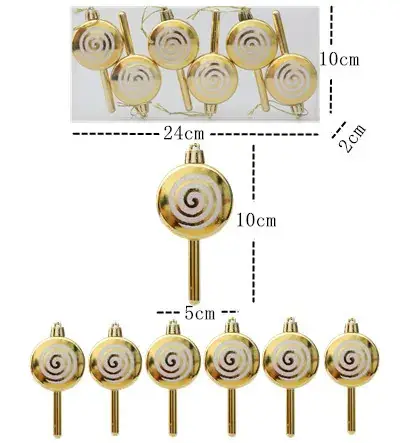 Cross-border Christmas Lollipop Candy Pendants 10cm Wave Decoration - Image 3