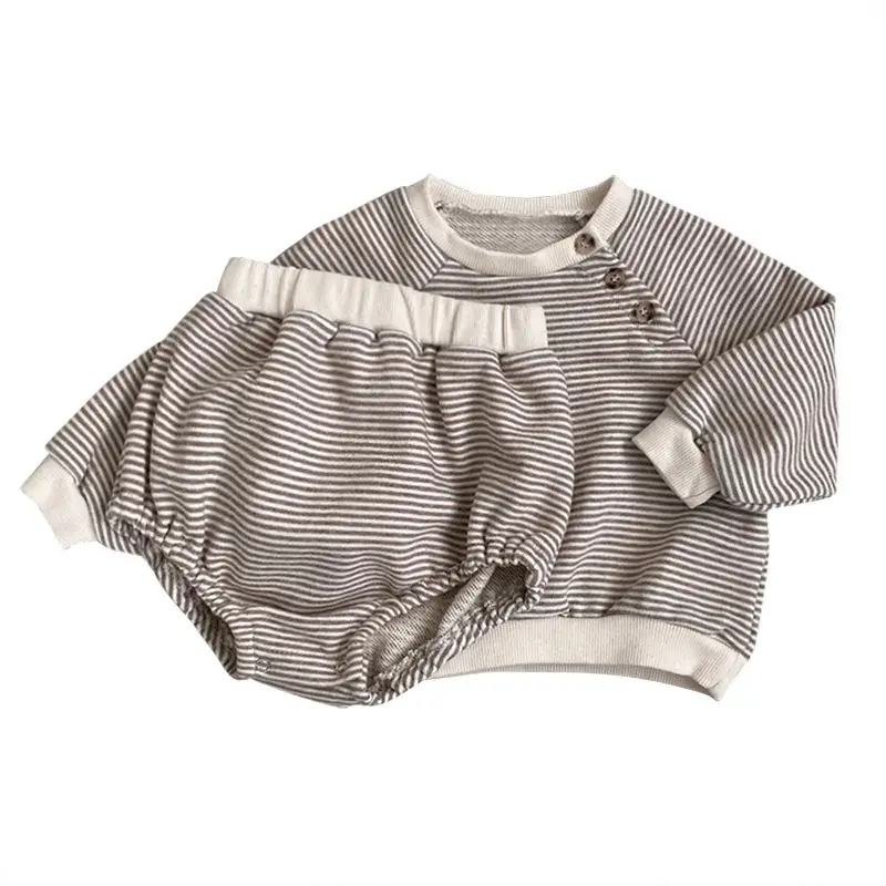 2026 Striped Baby Shorts Set with Open Crotch Design - Image 7