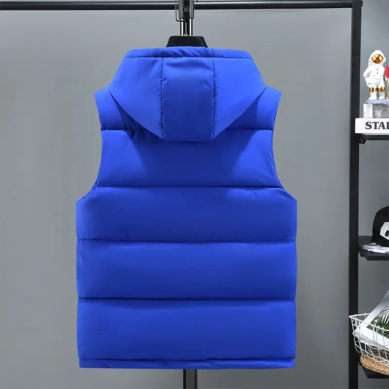 Red Hooded Puffer Vest for Men Women - Image 8