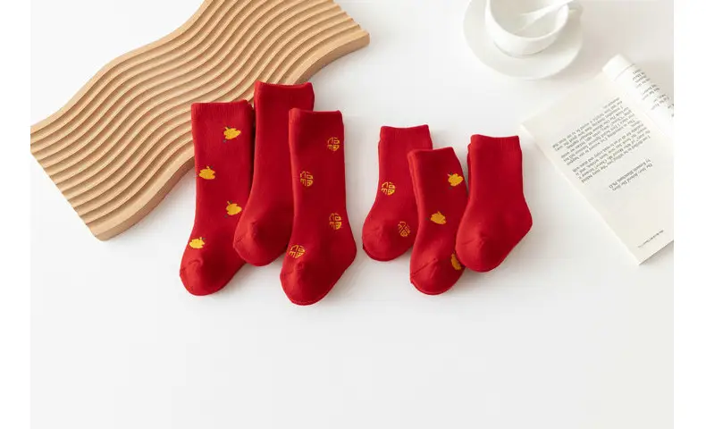 Red Fruit Embroidered Baby Socks New Year — feature 15