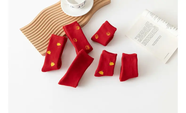 Red Fruit Embroidered Baby Socks New Year — feature 17