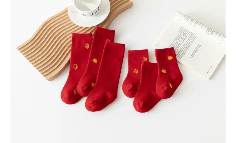 Red Fruit Embroidered Baby Socks New Year — feature 18