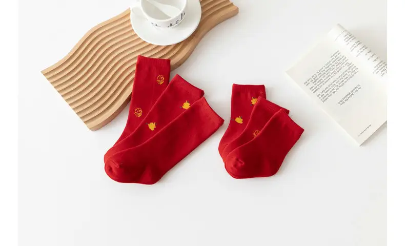 Red Fruit Embroidered Baby Socks New Year — feature 20