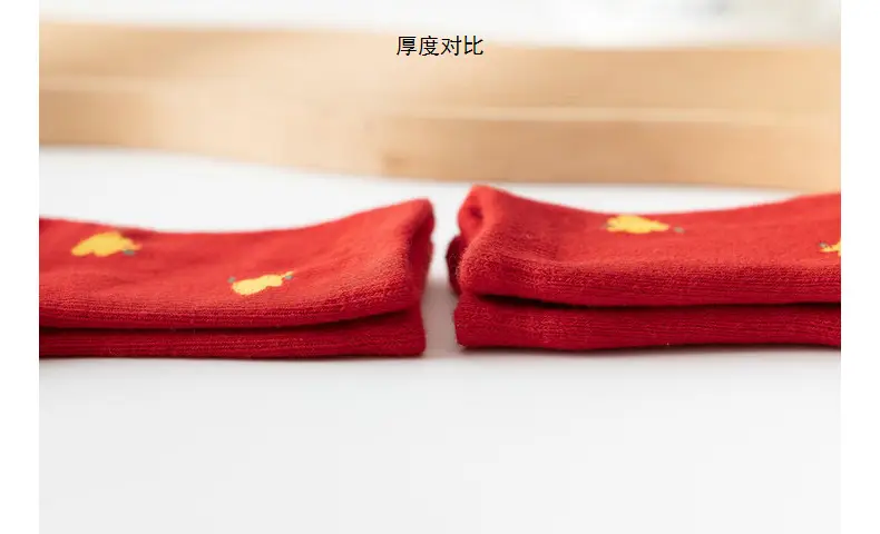 Red Fruit Embroidered Baby Socks New Year — feature 25