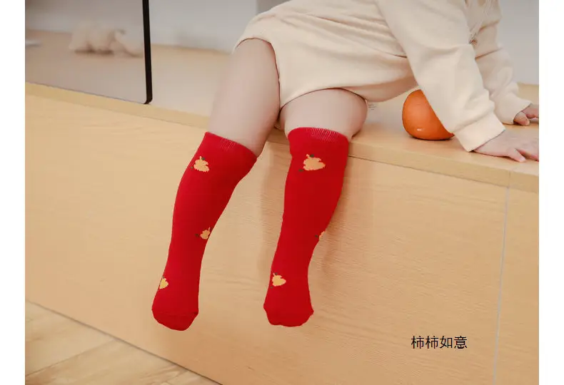 Red Fruit Embroidered Baby Socks New Year — feature 37