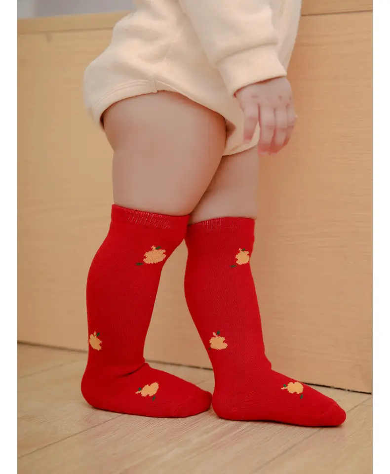 Red Fruit Embroidered Baby Socks New Year — feature 38