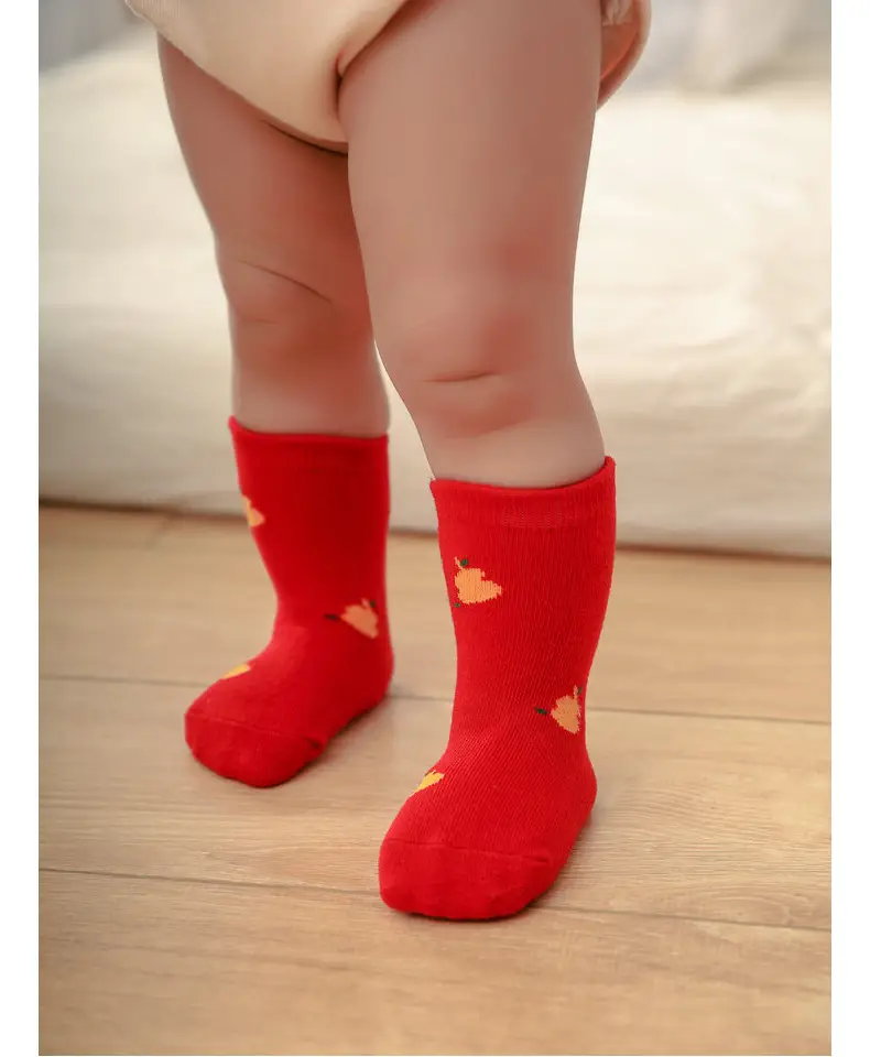 Red Fruit Embroidered Baby Socks New Year — feature 43
