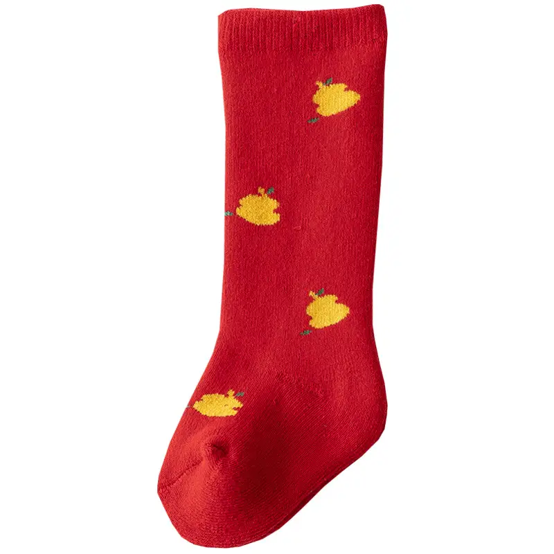 Red Fruit Embroidered Baby Socks New Year - Image 10