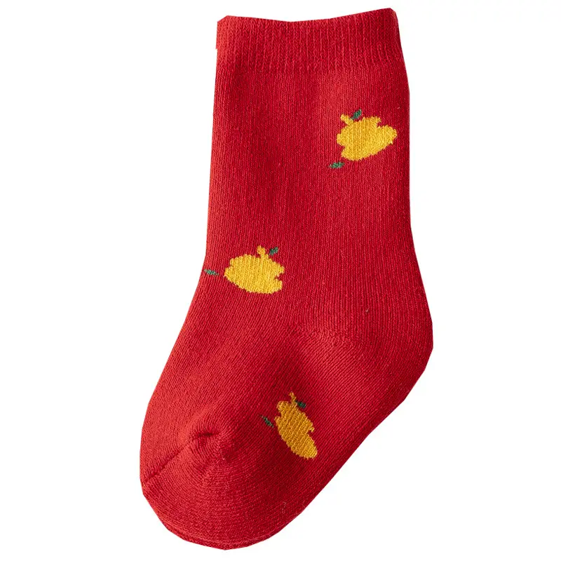 Red Fruit Embroidered Baby Socks New Year - Image 8