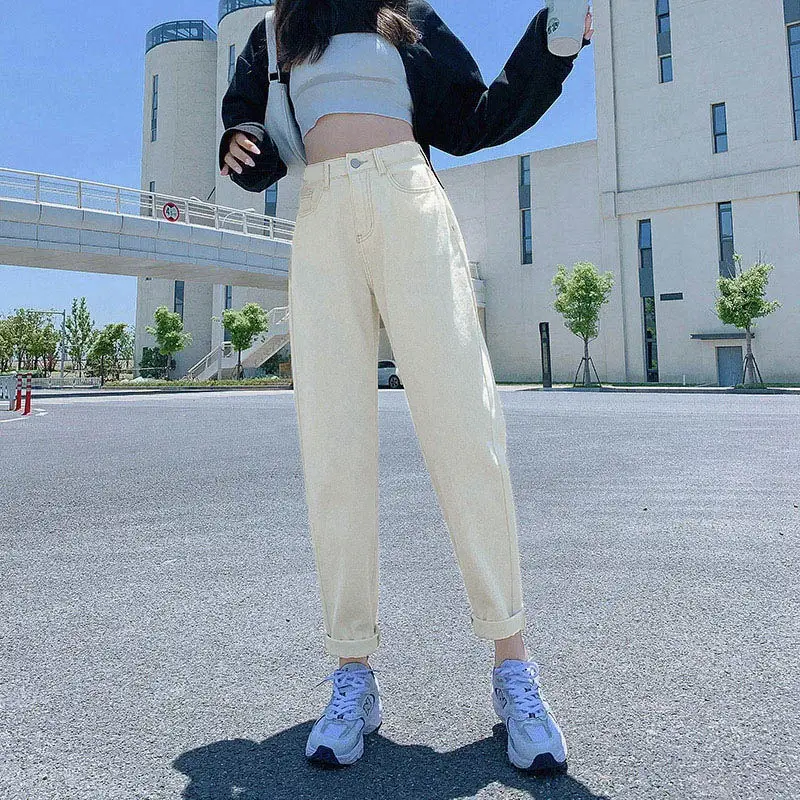 Women's Salt Blue High Waist Cropped Jeans