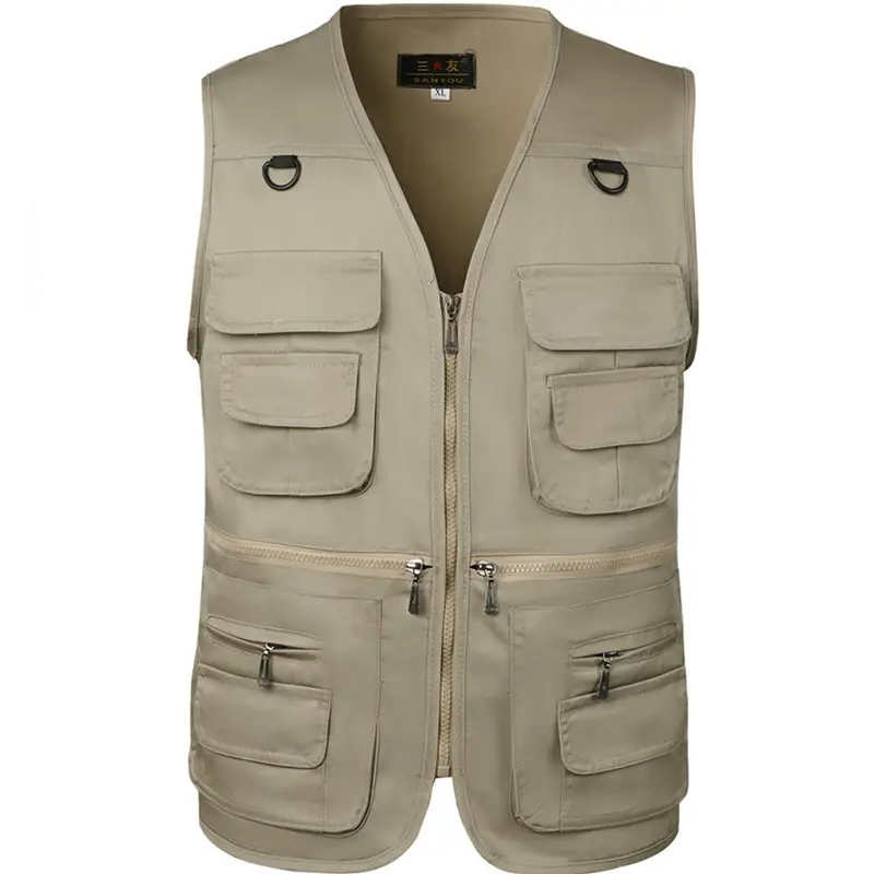 Men's Black Multi-Pocket Vest for Casual Outdoors - Image 4