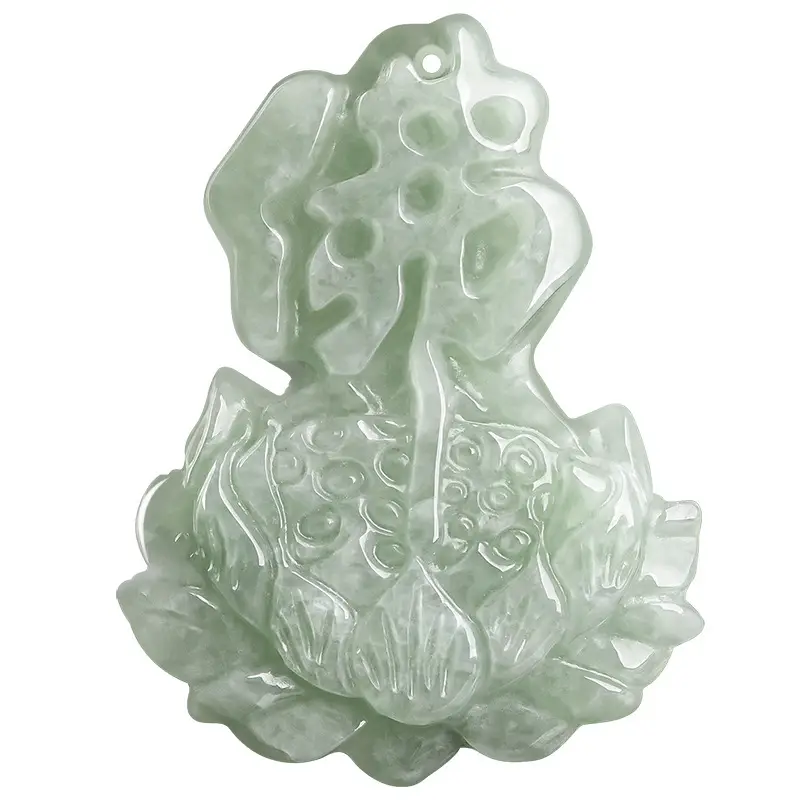 Natural Jade Buddha Lotus Pendant for Men Women - Image 5