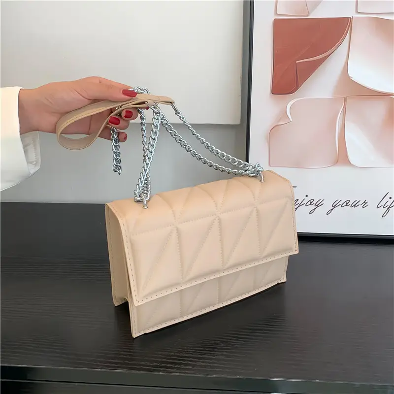 White Rhinestone Chain Mini Crossbody Bag - Image 8