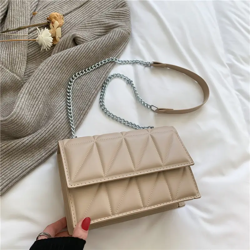 White Rhinestone Chain Mini Crossbody Bag - Image 4
