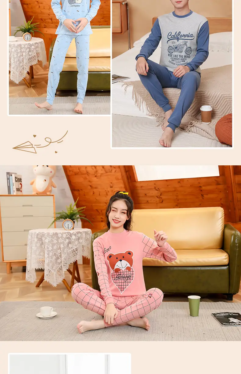 Cotton Pajama Set Pink Bear Print for Girls — feature 15