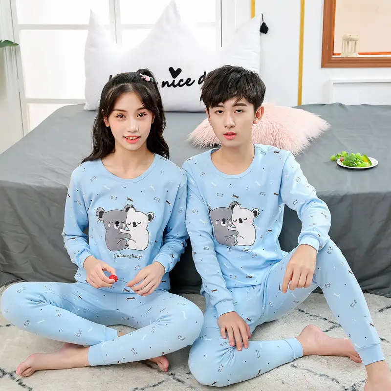 Cotton Pajama Set Pink Bear Print for Girls - Image 7