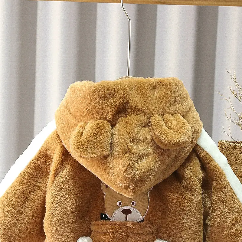 Boys Woolen Zipper Jacket with Fleece Lining & Rabbit Embroidery — feature 17