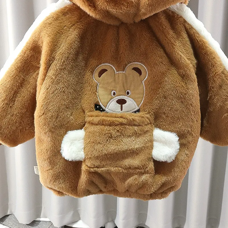 Boys Woolen Zipper Jacket with Fleece Lining & Rabbit Embroidery — feature 18