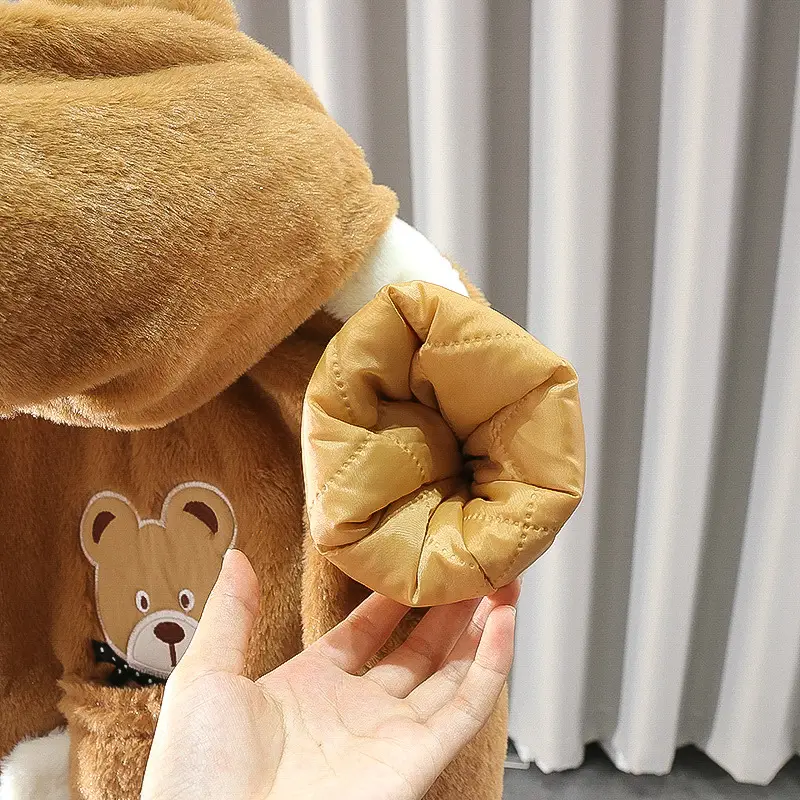 Boys Woolen Zipper Jacket with Fleece Lining & Rabbit Embroidery — feature 20
