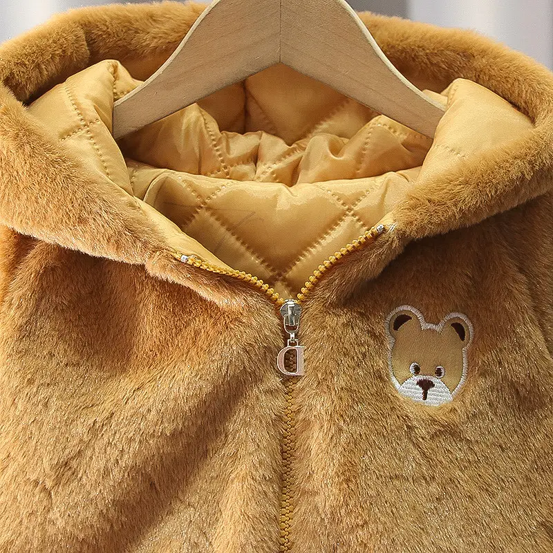 Boys Woolen Zipper Jacket with Fleece Lining & Rabbit Embroidery — feature 24