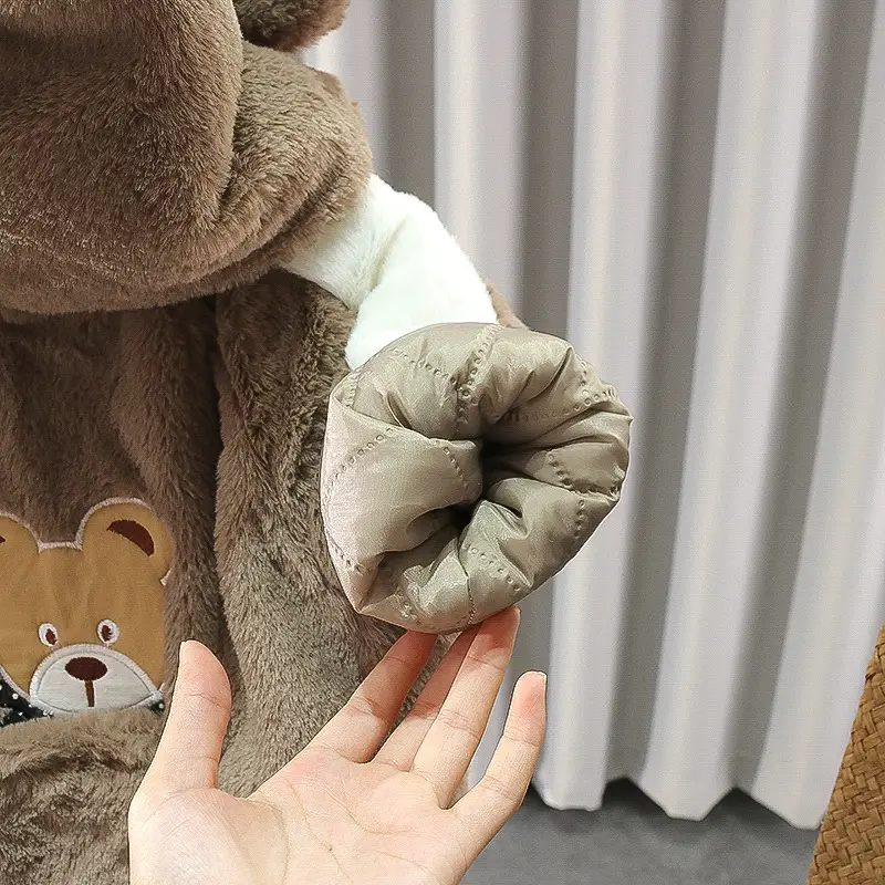 Boys Woolen Zipper Jacket with Fleece Lining & Rabbit Embroidery — feature 8