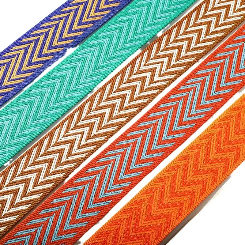 Orange Chevron Ribbon Belt 5CM Wide Shoulder Crossbody