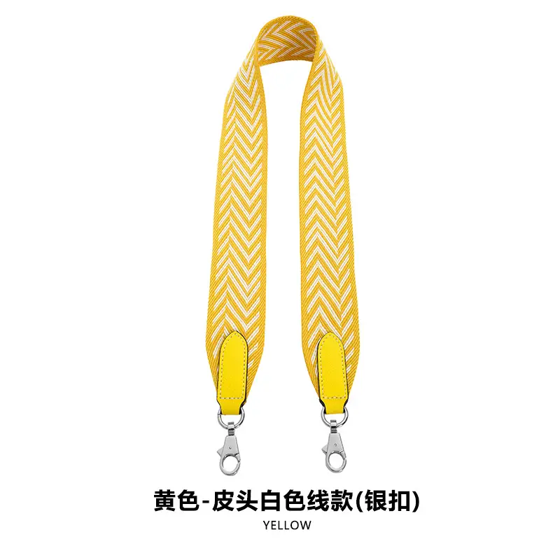 F-54 webbing 5cm yellow white line silver buckle