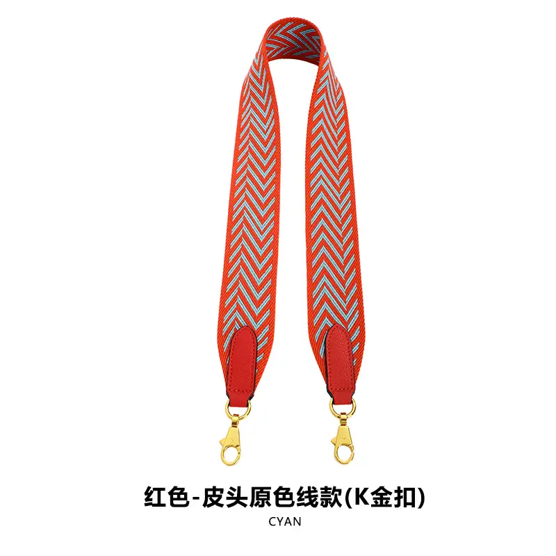 F-54 ribbon 5cm red primary color line K gold buckle