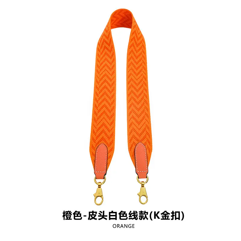 F-54 Ribbon 5cm Orange White K Gold Buckle