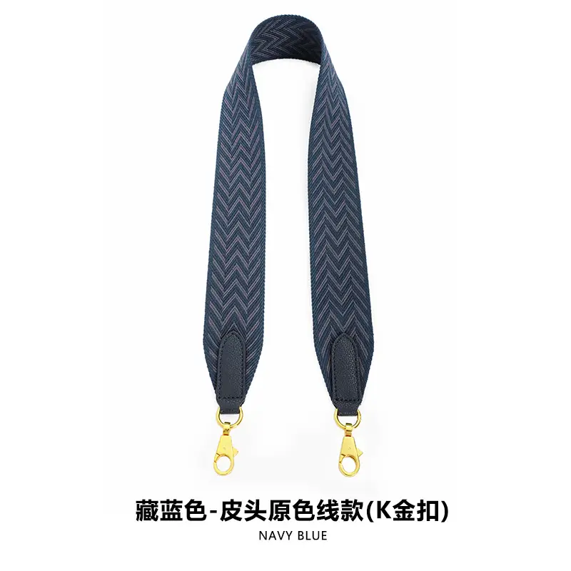 F-54 ribbon 5cm navy blue primary color line K gold buckle