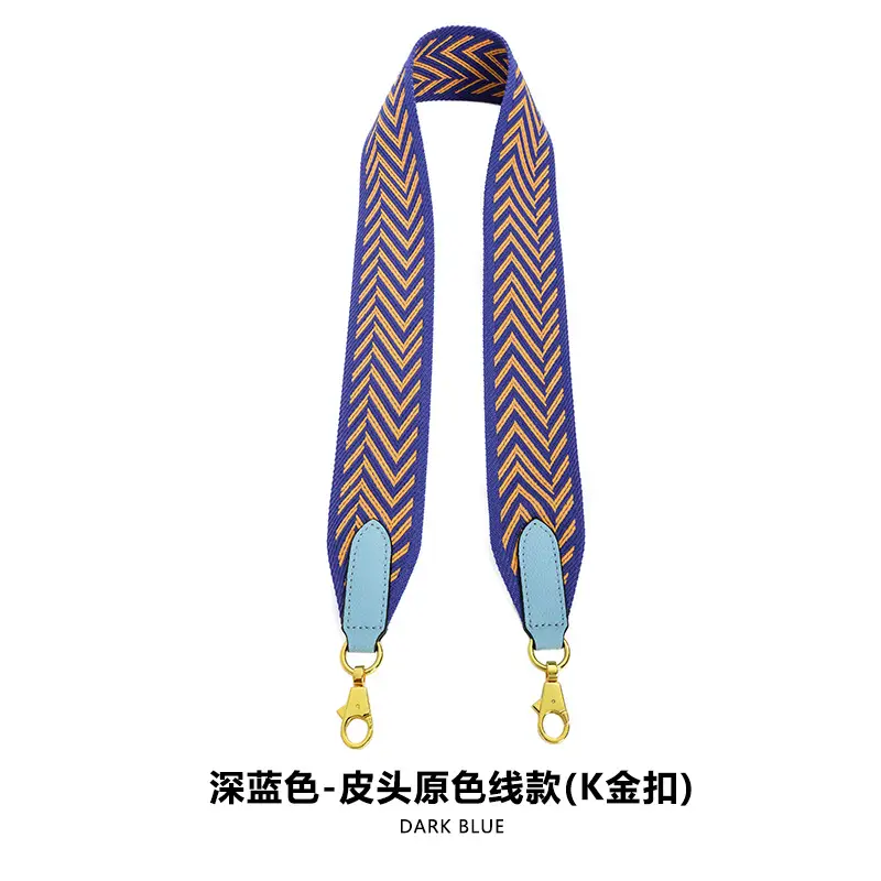 F-54 webbing 5cm dark blue primary color line K gold buckle