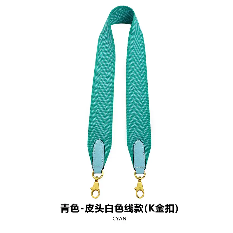 F-54 ribbon 5cm cyan white line K gold buckle