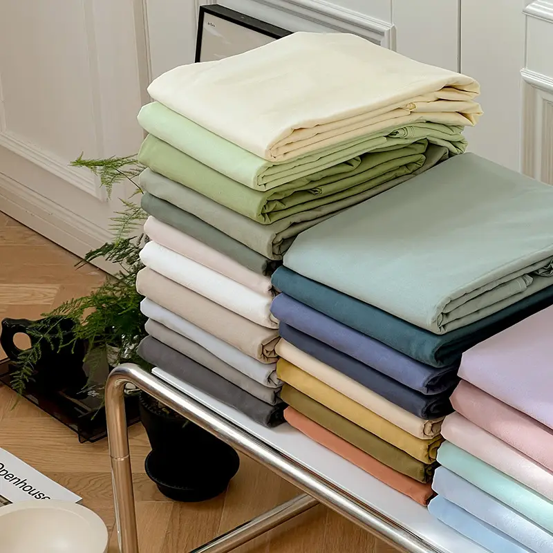 Ins Style Pure Cotton Bed Sheet All Cotton Quilt Cover Single Piece Solid Color Pillowcase Single Product Bed Hat for Nude Sleeping Dormitory Bedding