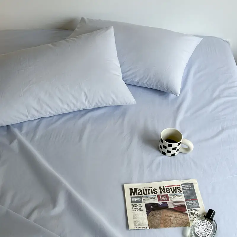 Ins Style Pure Cotton Bed Sheet All Cotton Quilt Cover Single Piece Solid Color Pillowcase Single Product Bed Hat for Nude Sleeping Dormitory Bedding