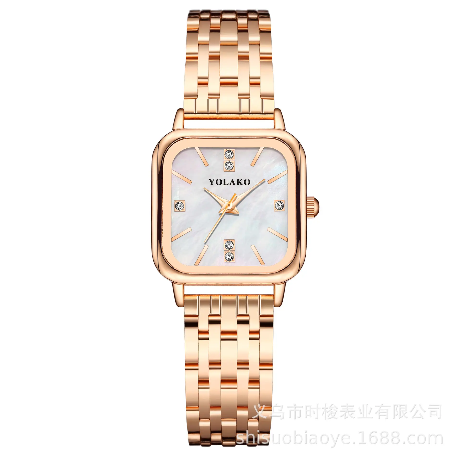 Yolako Women's Quartz Watch Silver Steel Band Elegant Rectangular - Image 2