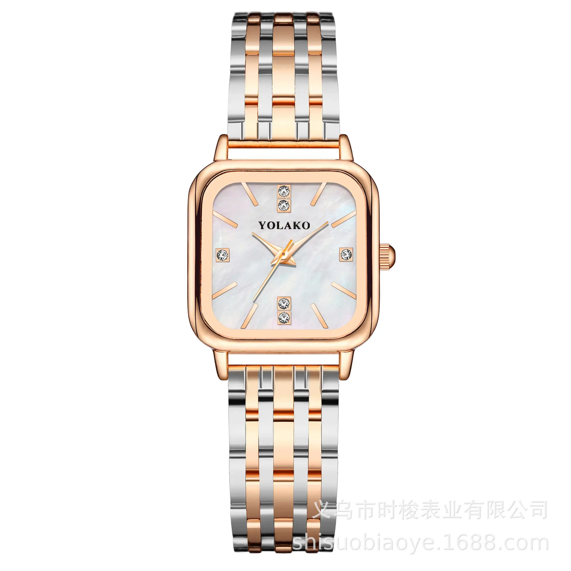 Yolako Women's Quartz Watch Silver Steel Band Elegant Rectangular - Image 3