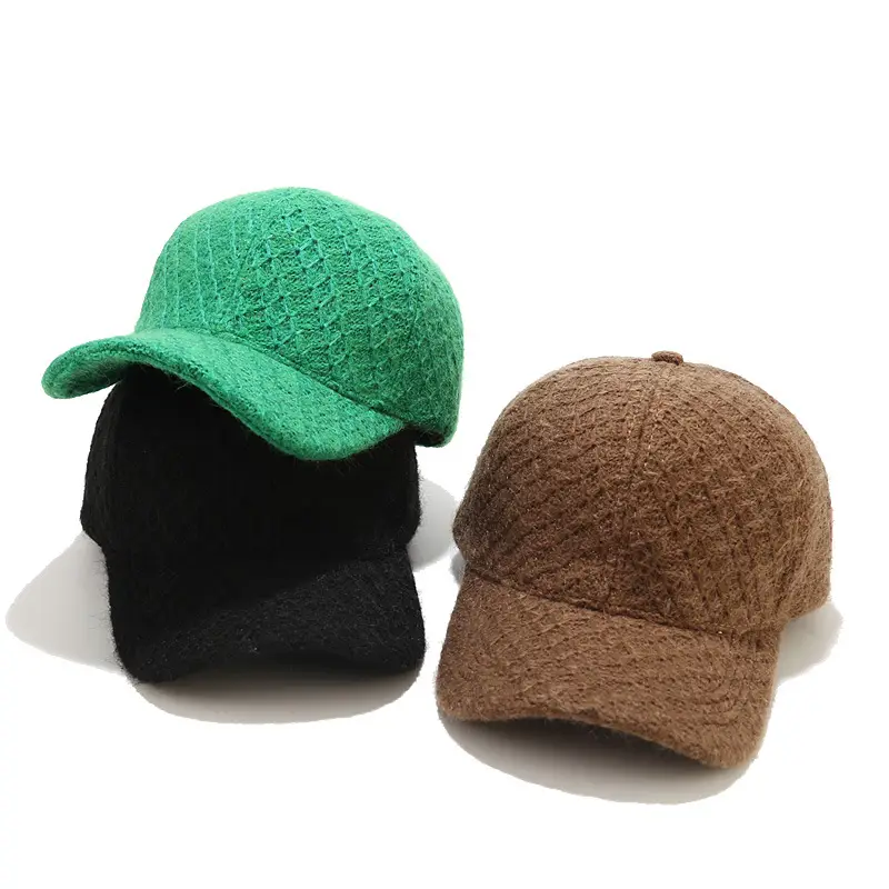 White Knitted Baseball Cap for Men Women Winter Warm - Image 7