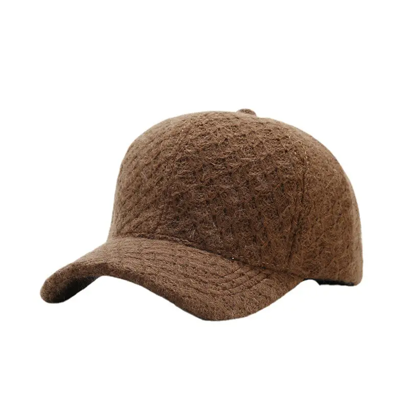 White Knitted Baseball Cap for Men Women Winter Warm - Image 9
