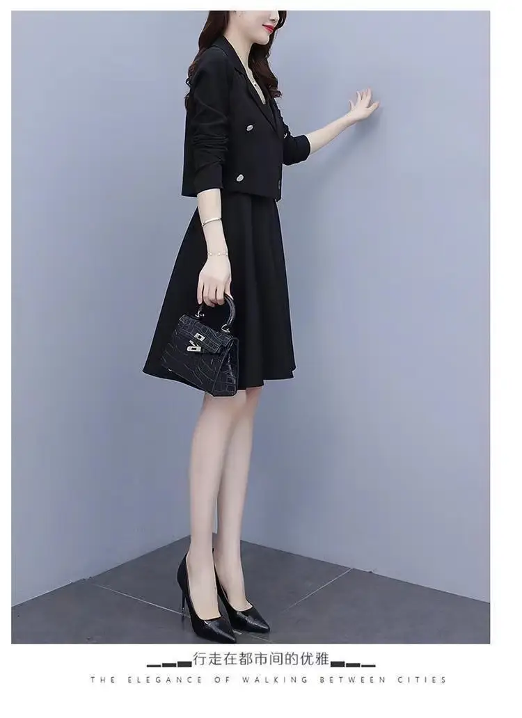 Women Two-Piece Suit Maroon Slim Dress with Suspender Skirt — feature 13
