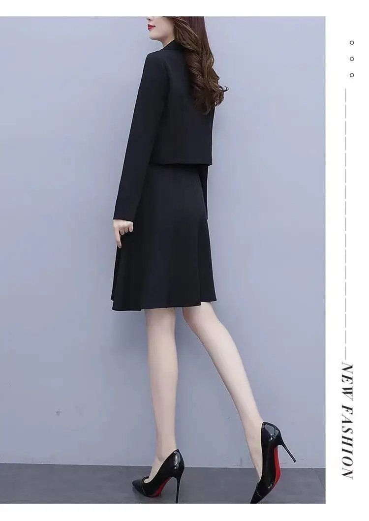 Women Two-Piece Suit Maroon Slim Dress with Suspender Skirt — feature 14