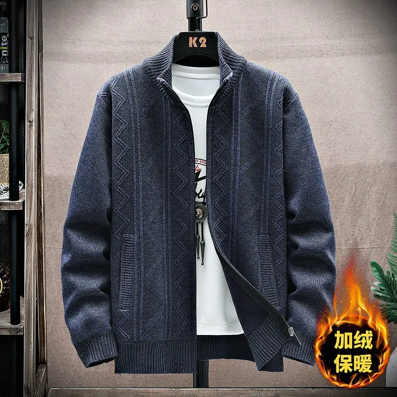 Men Fleece Lined Winter Hooded Cardigan Jacket — feature 4