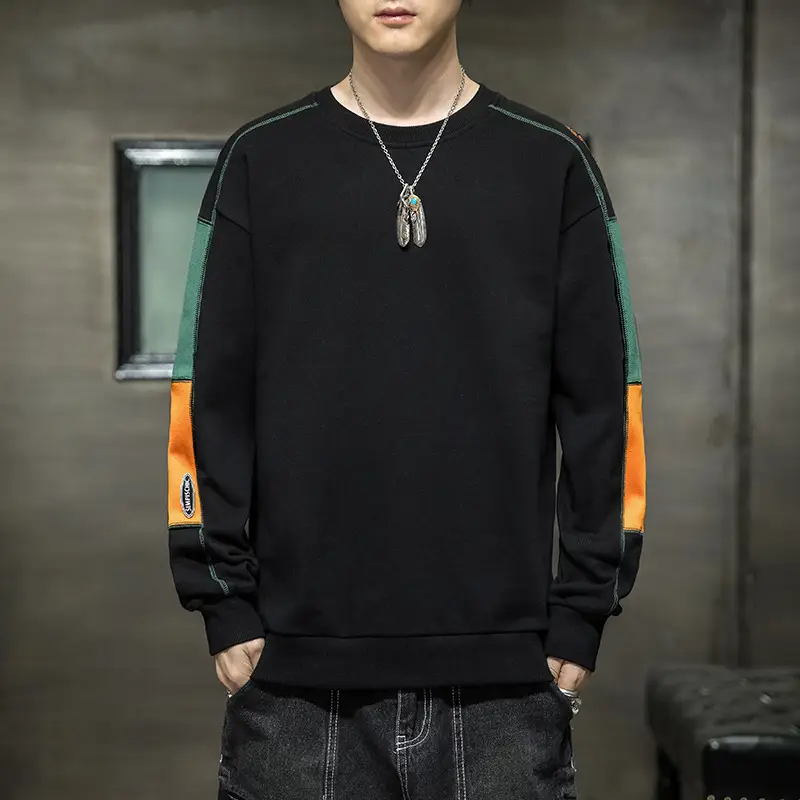 Men's White Green Orange Crewneck Sweatshirt - Image 5