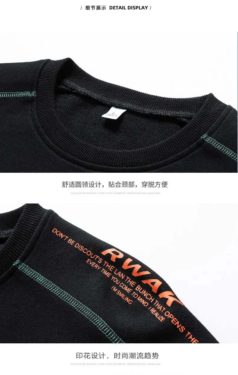 Men's White Green Orange Crewneck Sweatshirt — feature 13