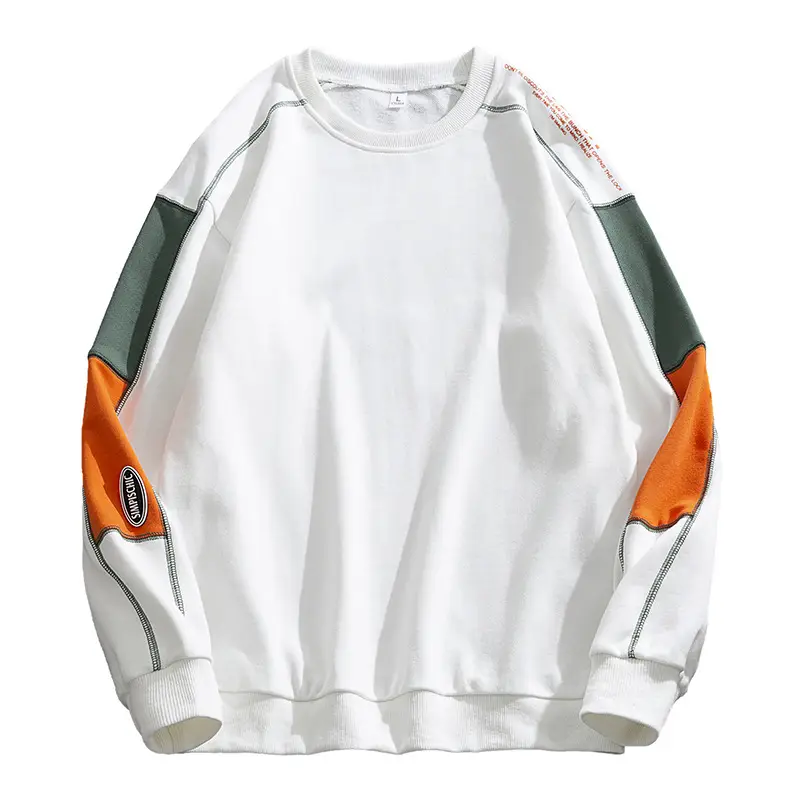 Men's White Green Orange Crewneck Sweatshirt - Image 2